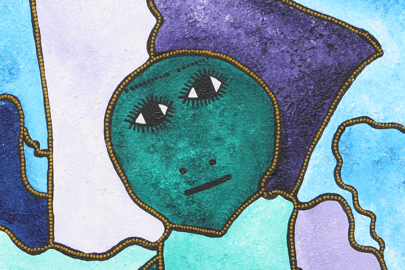 Leroy Exil Cubist Inspired Acrylic Painting On Canvas