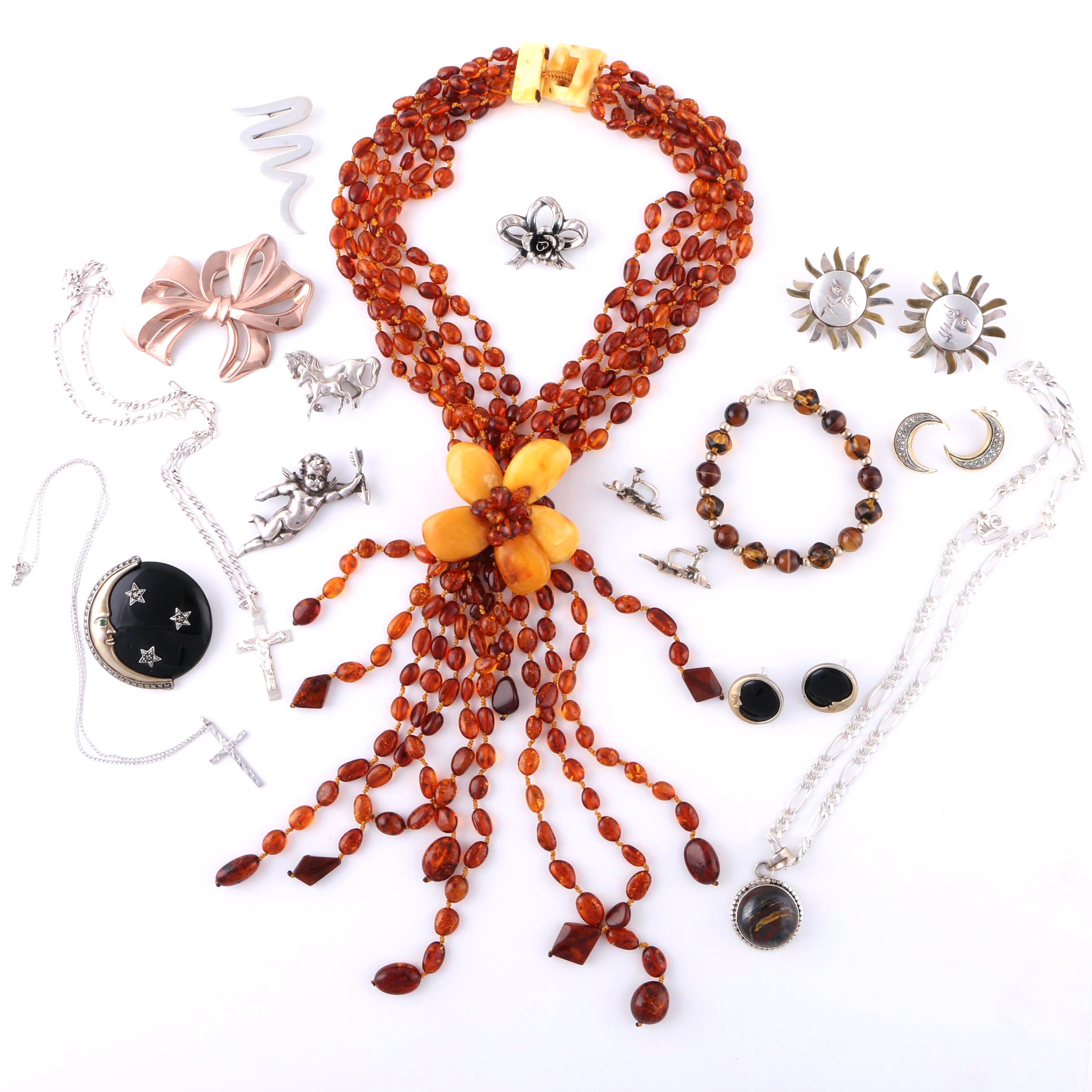 Sterling Silver and Beaded Costume Jewelry