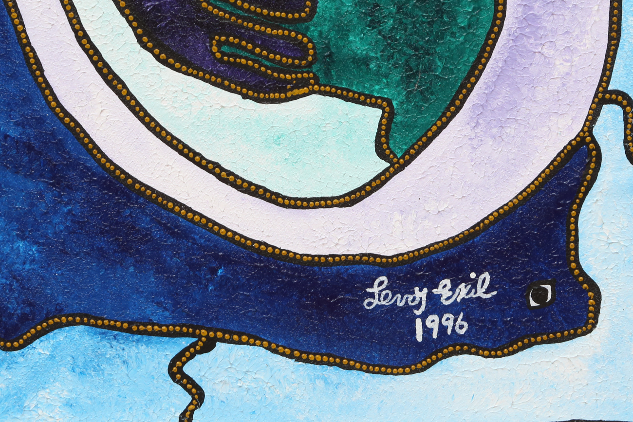 Leroy Exil Cubist Inspired Acrylic Painting On Canvas