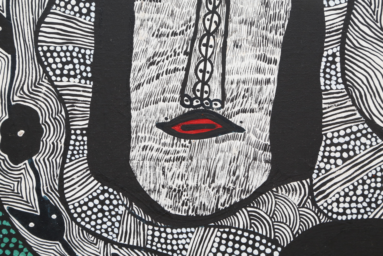 Prosper Pierre-Louis Acrylic Painting On Canvas "Spirits In Black & White"