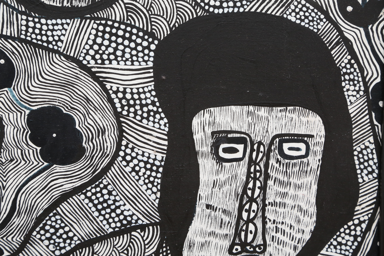 Prosper Pierre-Louis Acrylic Painting On Canvas "Spirits In Black & White"