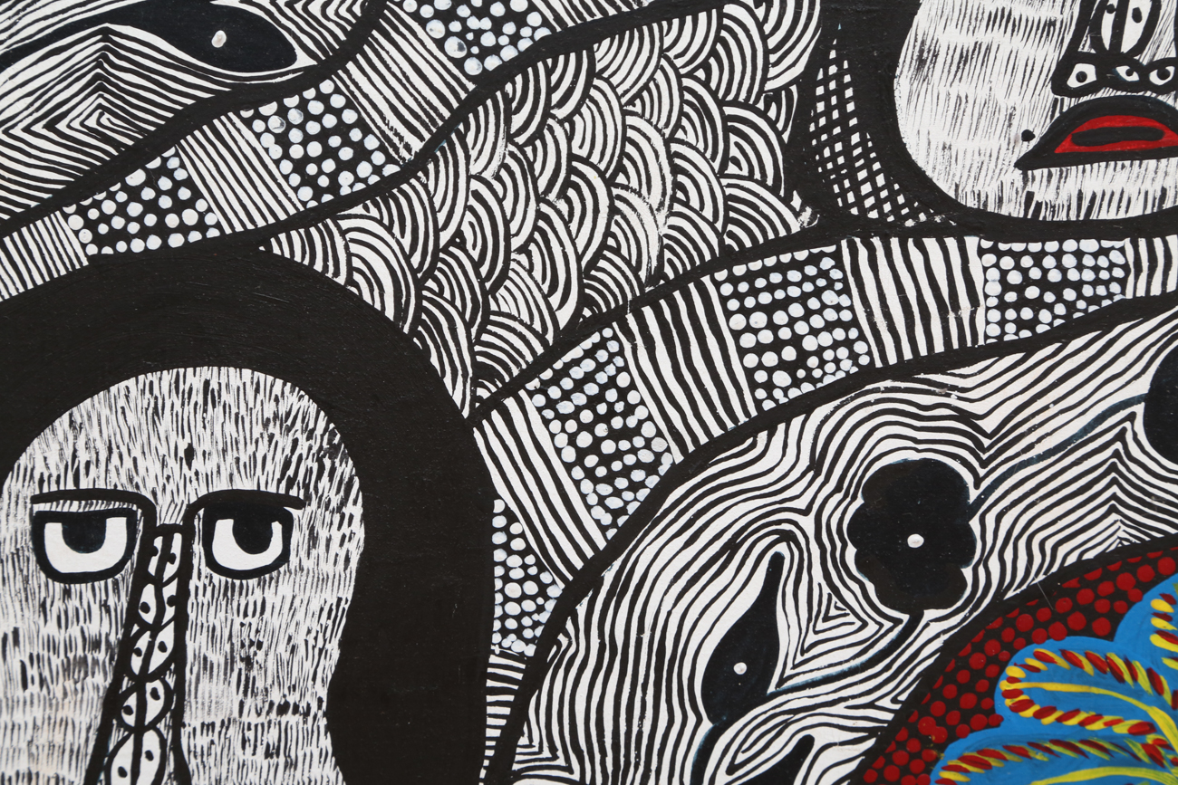 Prosper Pierre-Louis Acrylic Painting On Canvas "Spirits In Black & White"