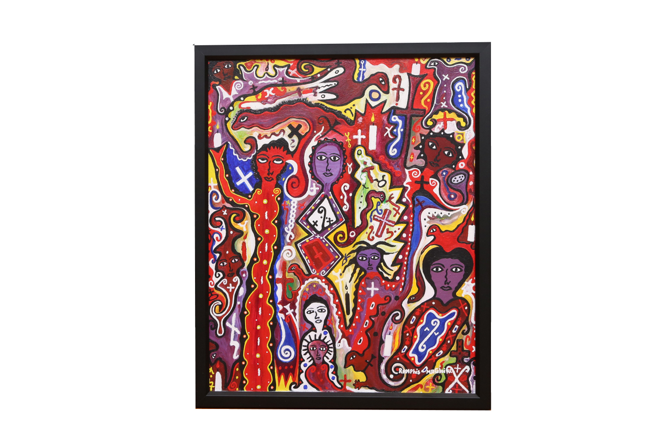 Ramphis Magloire Abstract Acrylic Painting On Canvas