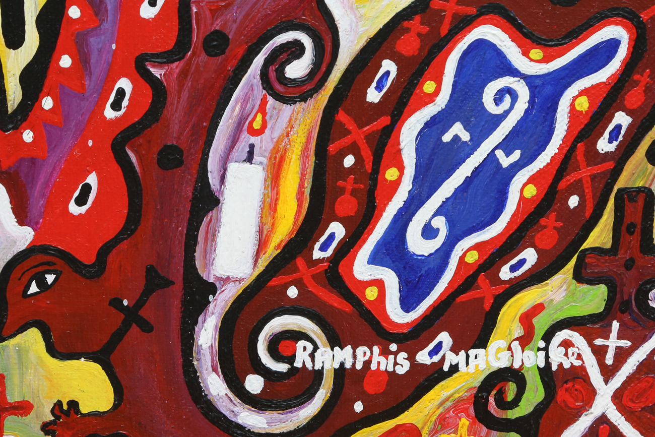 Ramphis Magloire Abstract Acrylic Painting On Canvas
