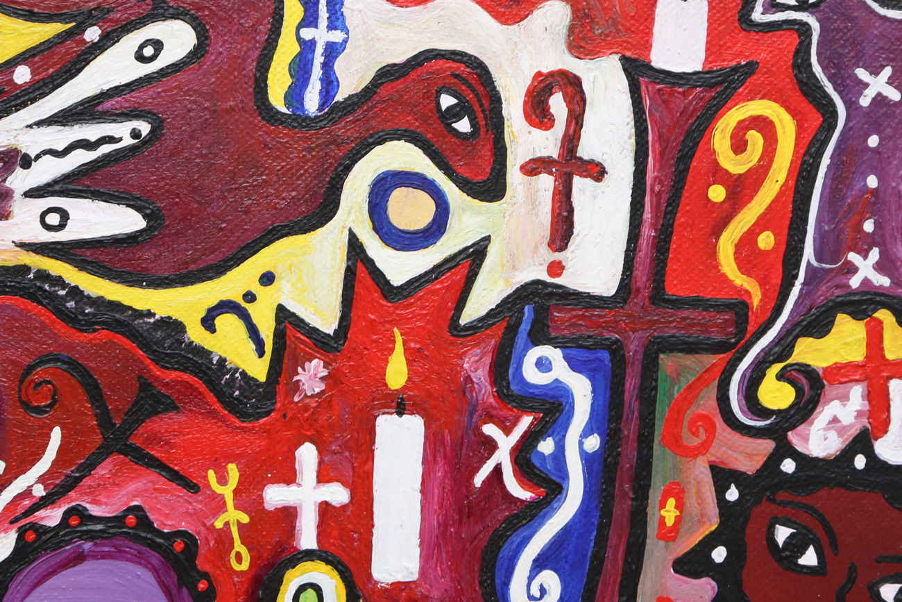 Ramphis Magloire Abstract Acrylic Painting On Canvas