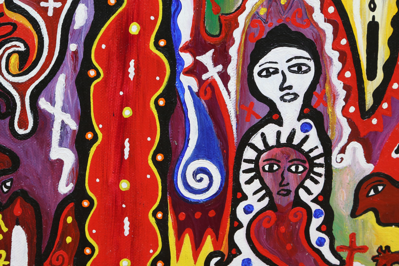 Ramphis Magloire Abstract Acrylic Painting On Canvas