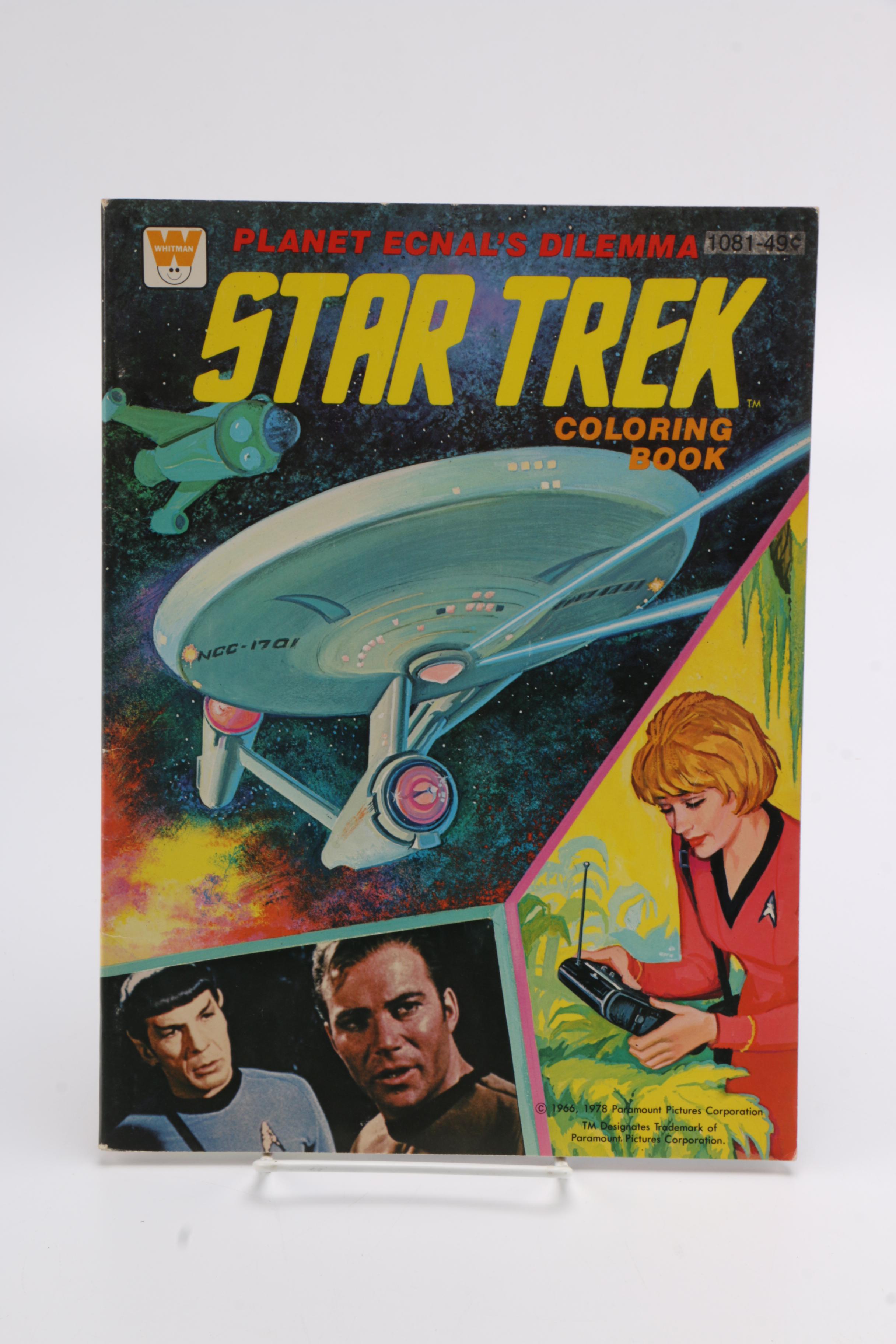 Vintage Comic and Coloring Book Collection Including "Teenage Mutant Ninja Turtles", "Star Trek"