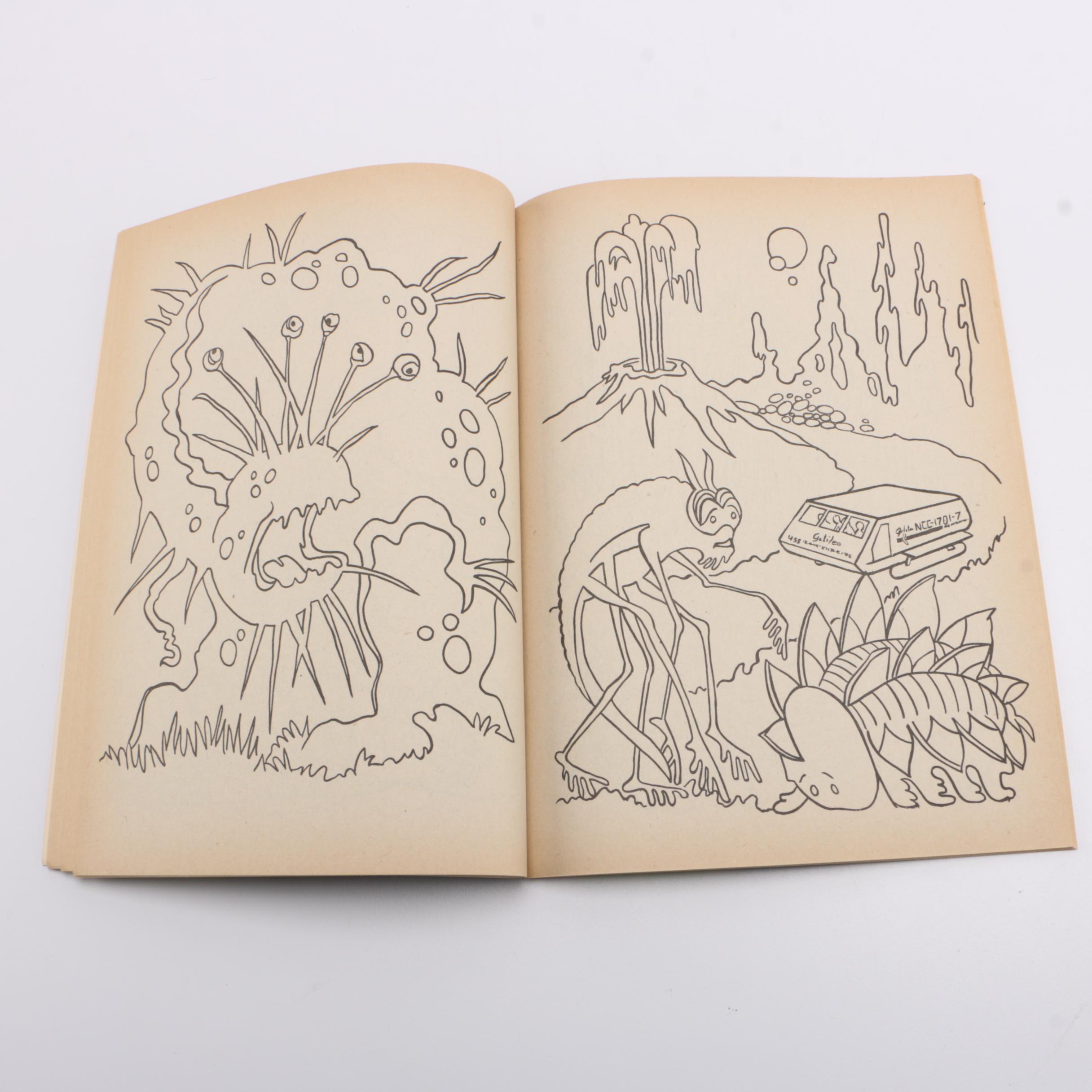 Vintage Comic and Coloring Book Collection Including "Teenage Mutant Ninja Turtles", "Star Trek"