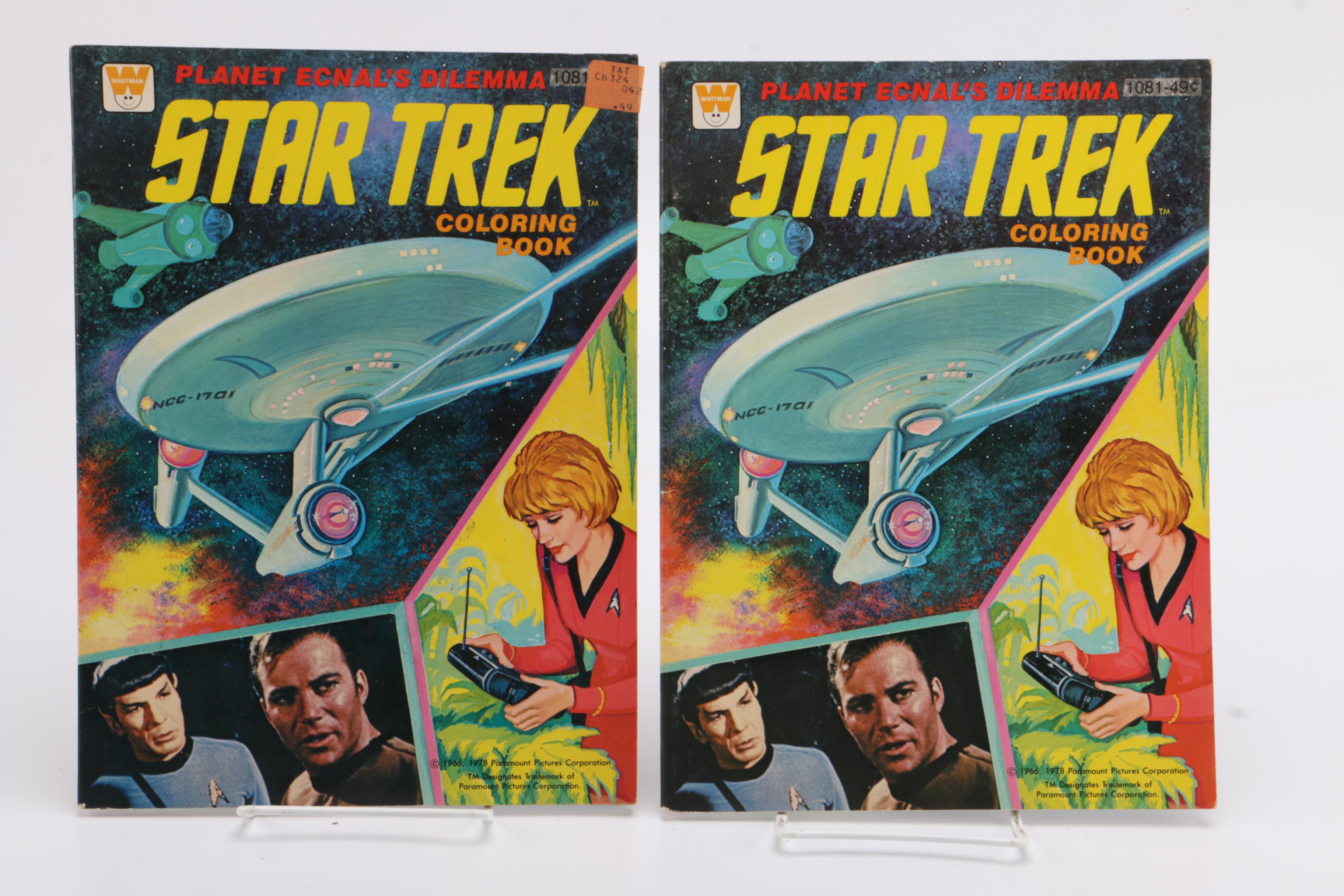 Vintage Comic and Coloring Book Collection Including "Teenage Mutant Ninja Turtles", "Star Trek"