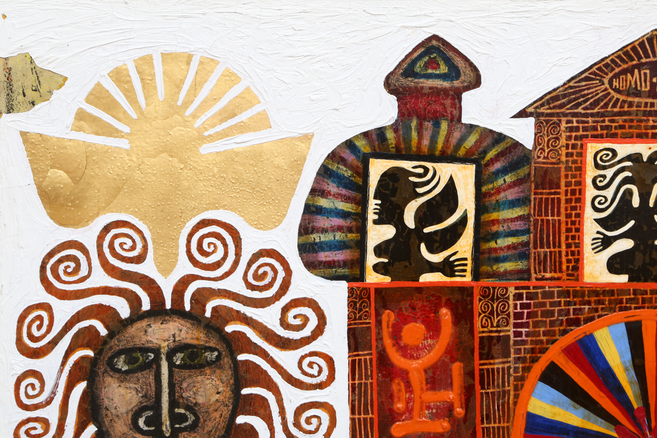 Rex Clawson Folk Art Oil Painting On Board