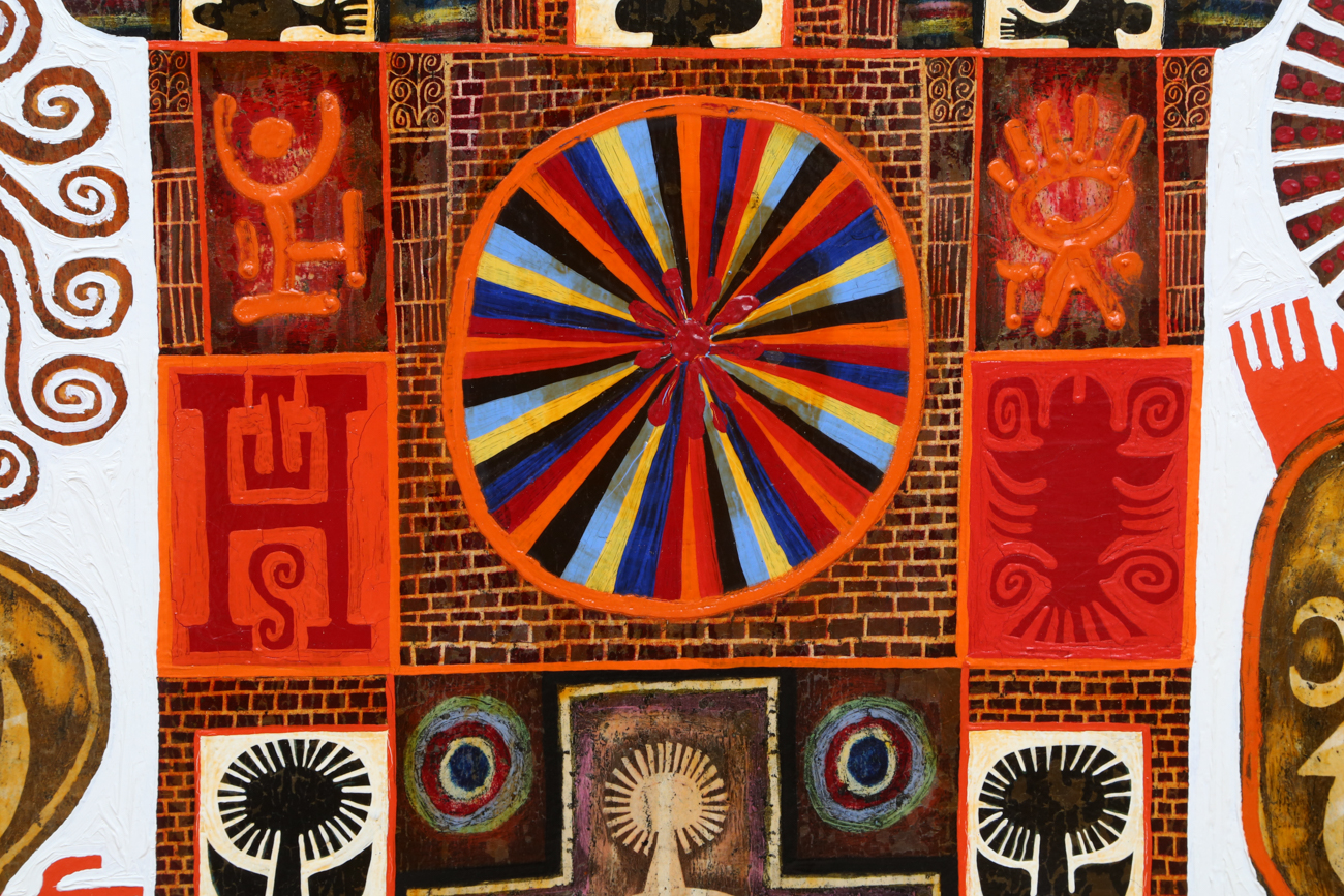 Rex Clawson Folk Art Oil Painting On Board