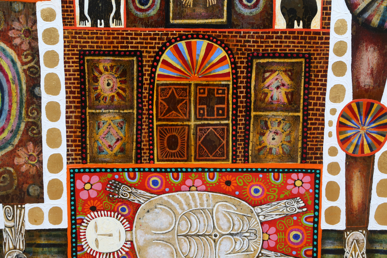 Rex Clawson Folk Art Oil Painting On Board