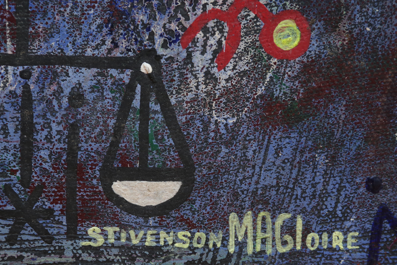 Stivenson Magloire Acrylic Folk Art Painting On Canvas