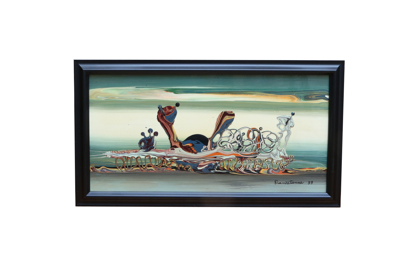 Frankétienne Abstract Acrylic Painting With High Gloss Finish