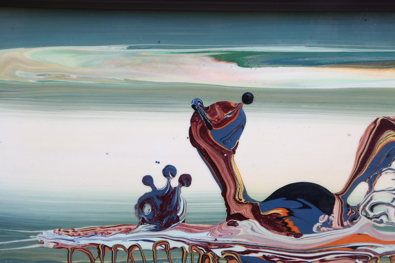 Frankétienne Abstract Acrylic Painting With High Gloss Finish