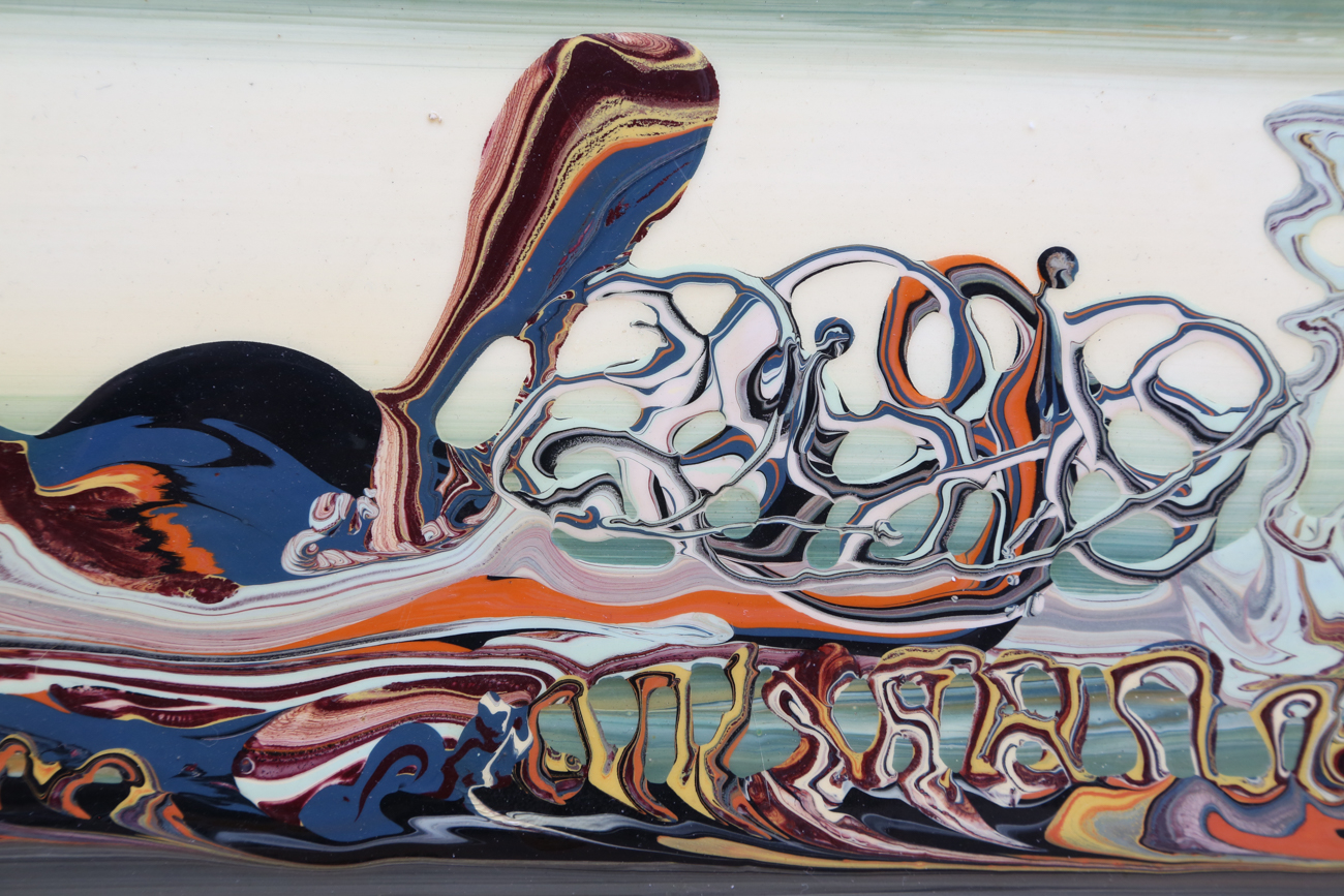 Frankétienne Abstract Acrylic Painting With High Gloss Finish