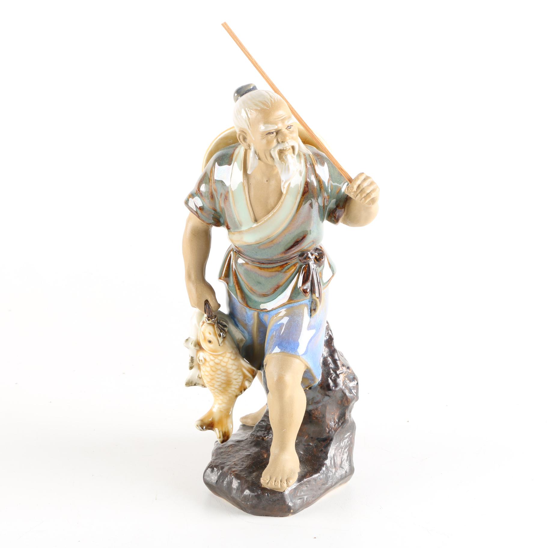 Chinese Fisherman Figurine