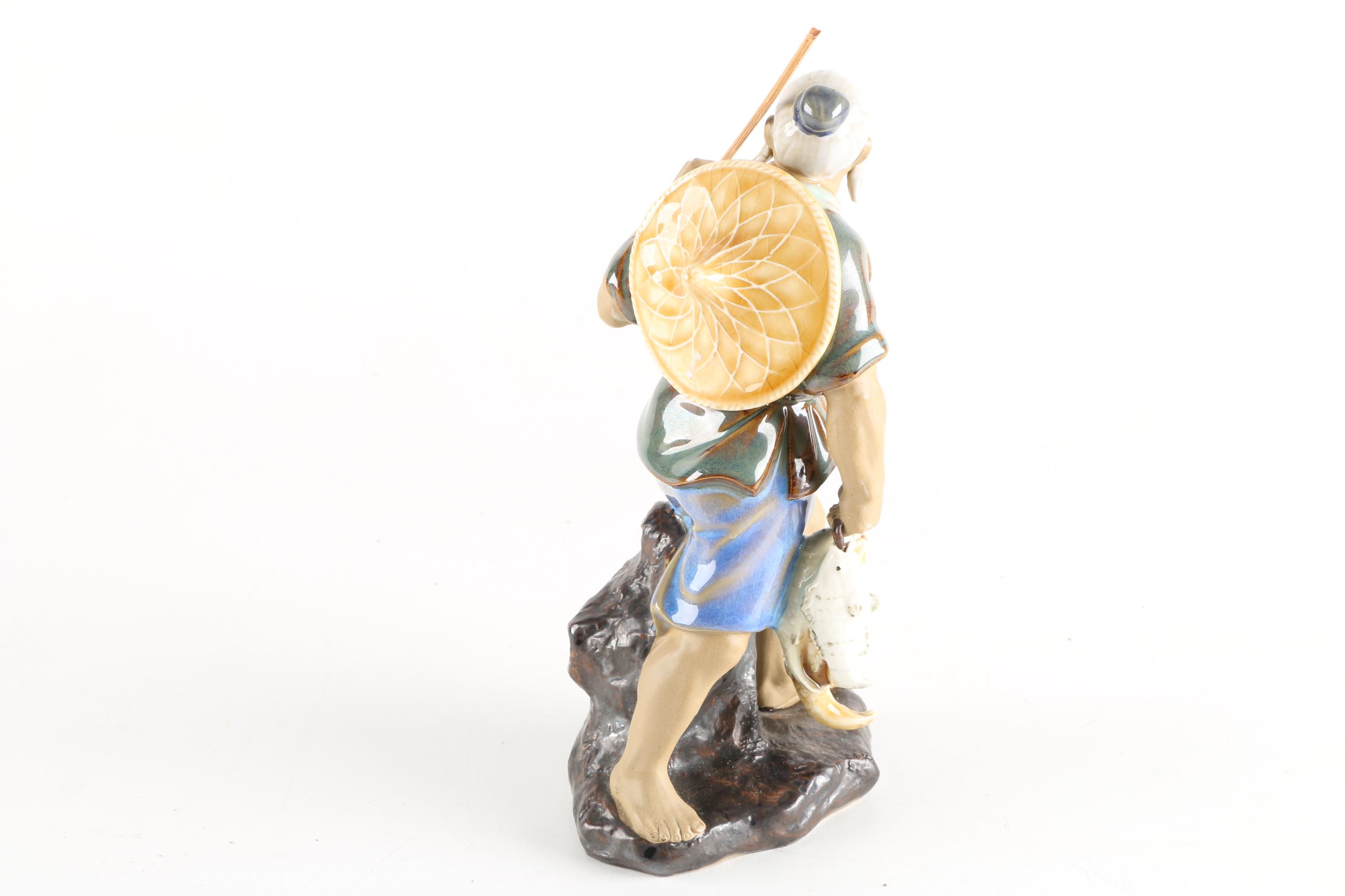 Chinese Fisherman Figurine