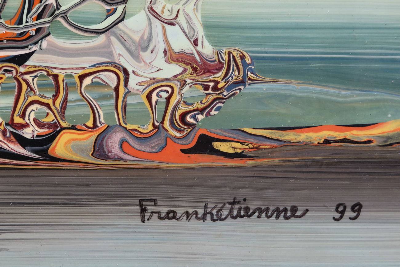 Frankétienne Abstract Acrylic Painting With High Gloss Finish
