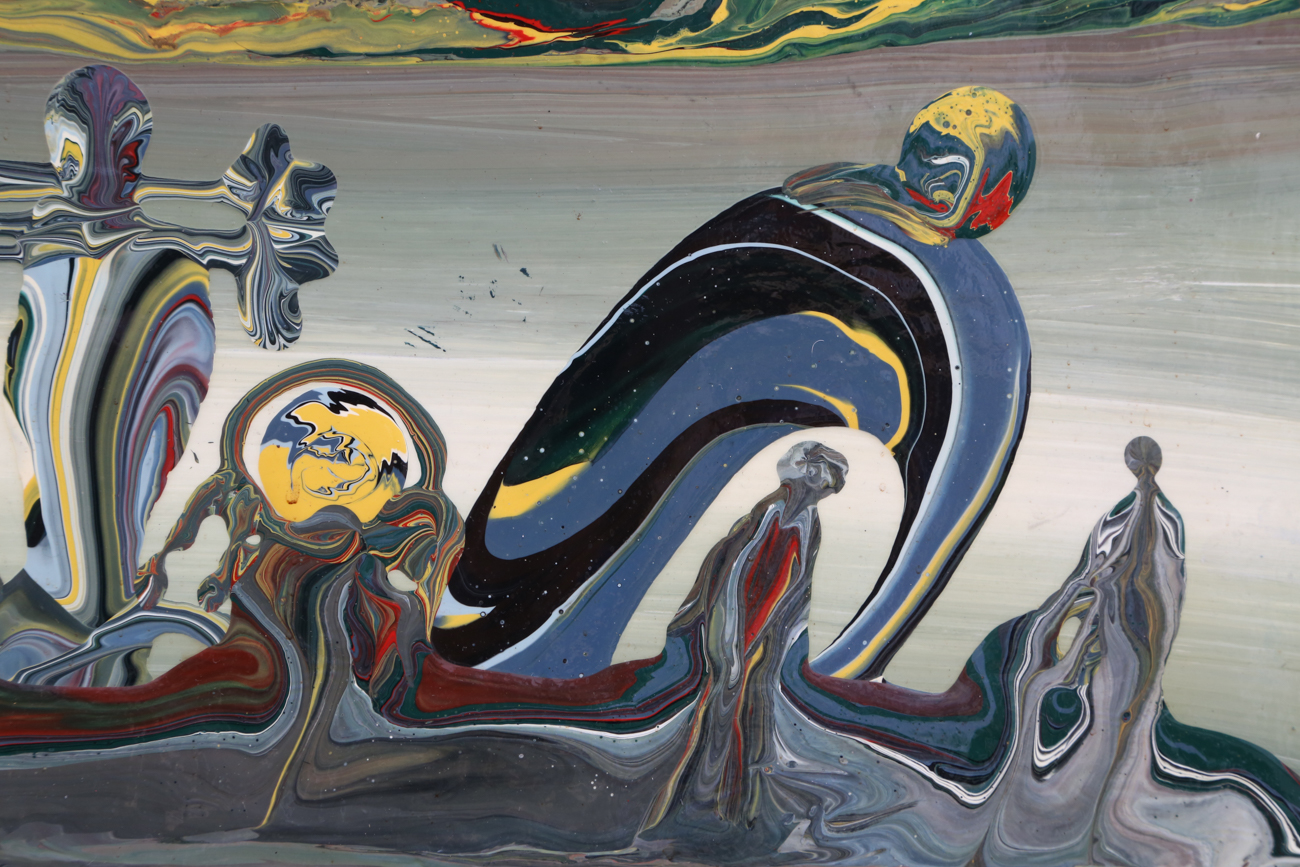 Frankétienne Original Abstract Acrylic Painting With High Glass Finish