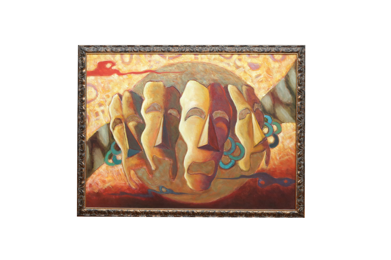 Very Large Theatrical Inspired Oil Painting On Canvas