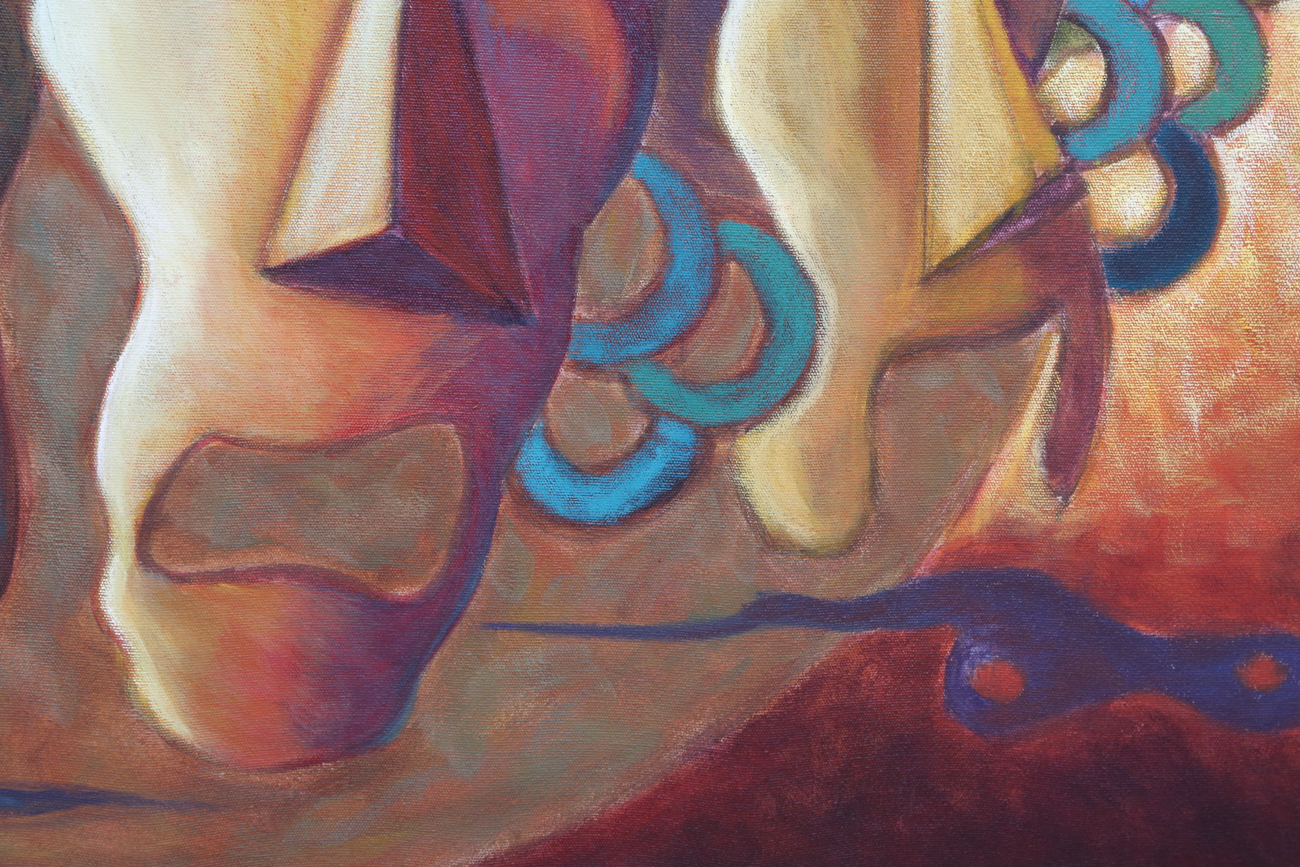 Very Large Theatrical Inspired Oil Painting On Canvas