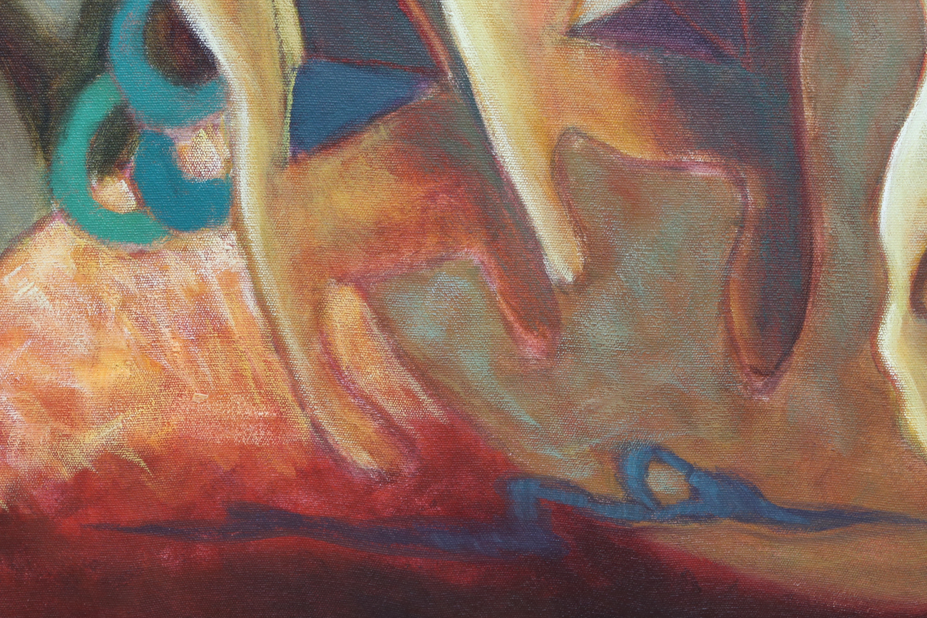 Very Large Theatrical Inspired Oil Painting On Canvas