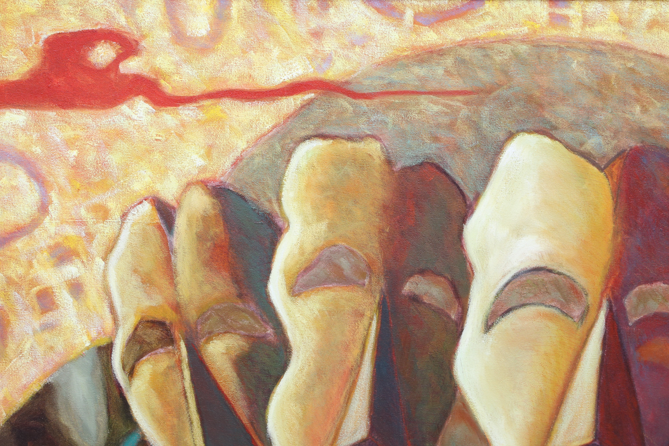 Very Large Theatrical Inspired Oil Painting On Canvas