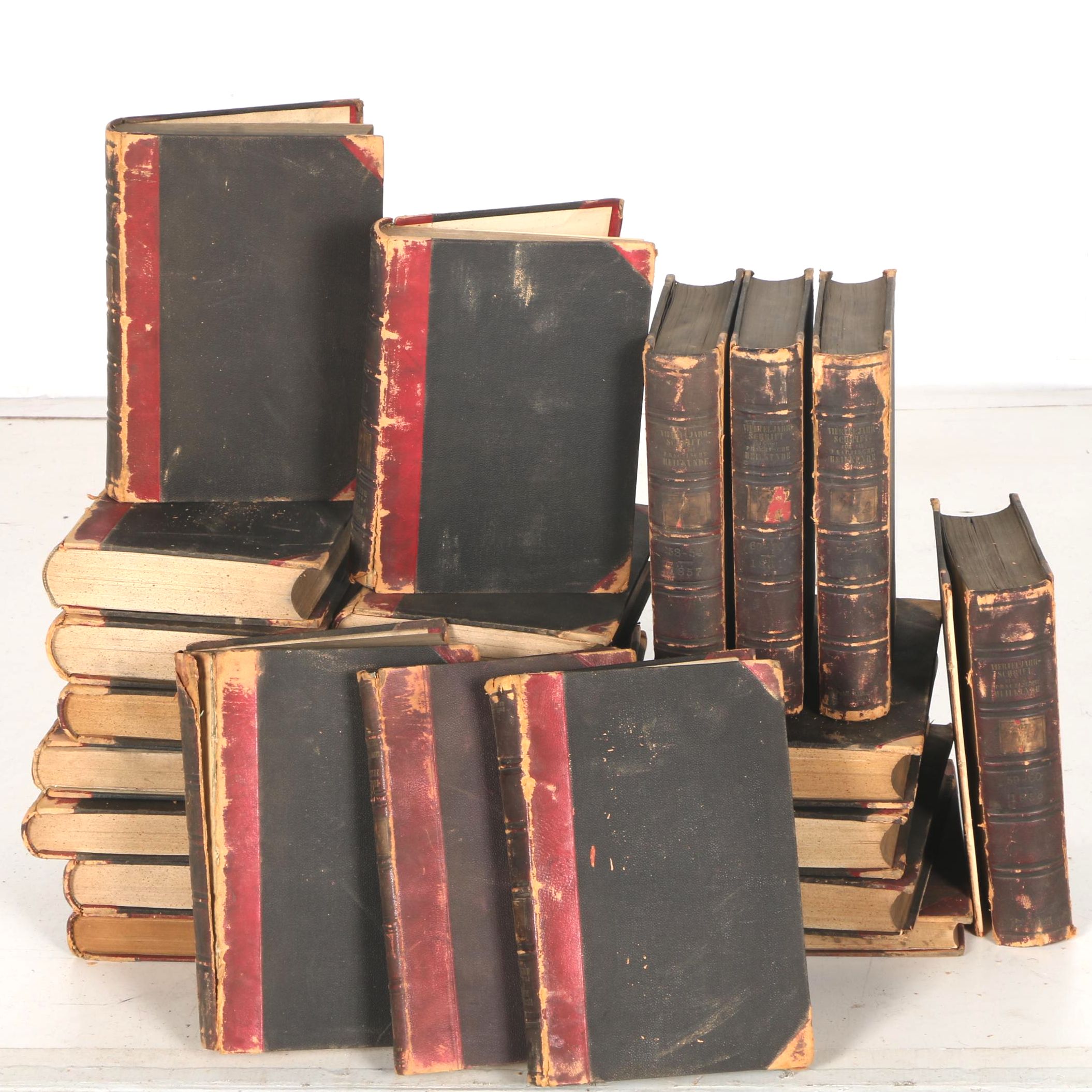 1859 German Medical Book Set by Josef Halla and Josef Kraft