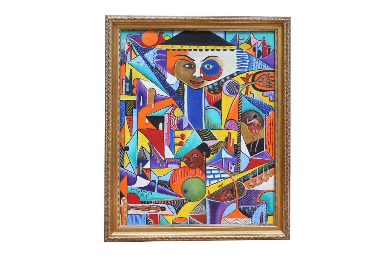 Roger François Abstract Cubist Style Painting On Board