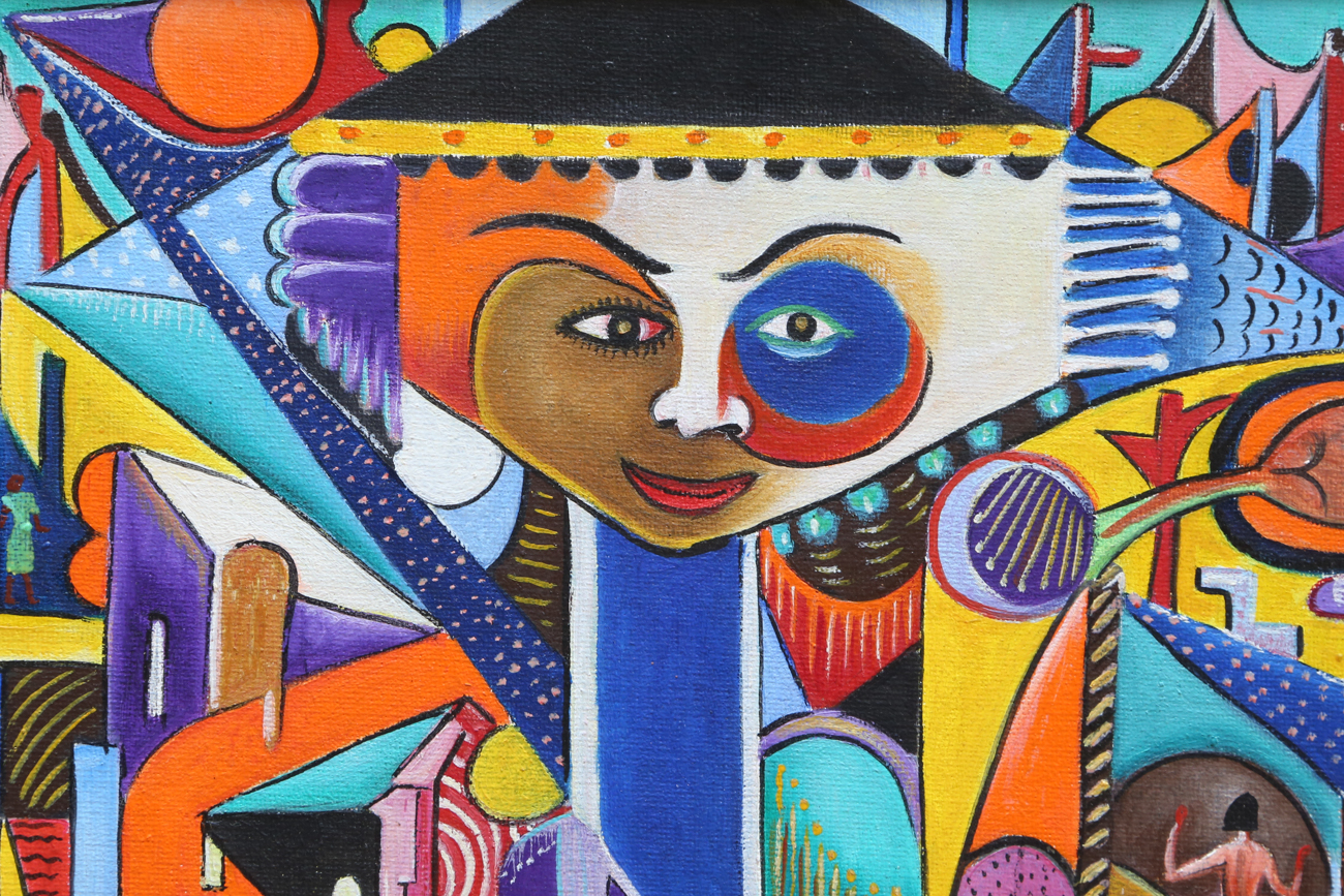 Roger François Abstract Cubist Style Painting On Board