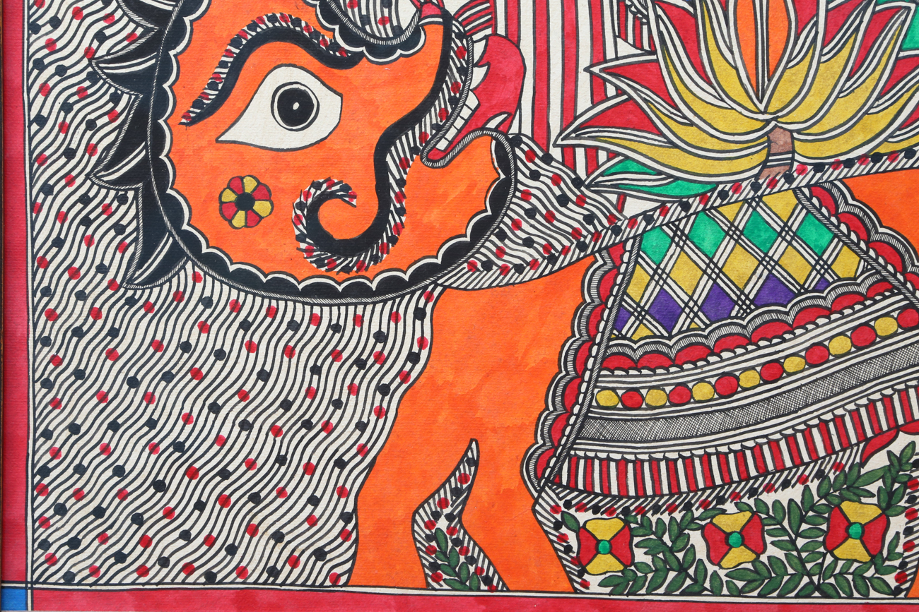 Devender Kumar Jha And Family Indian Folk Art Painting On Handmade Paper