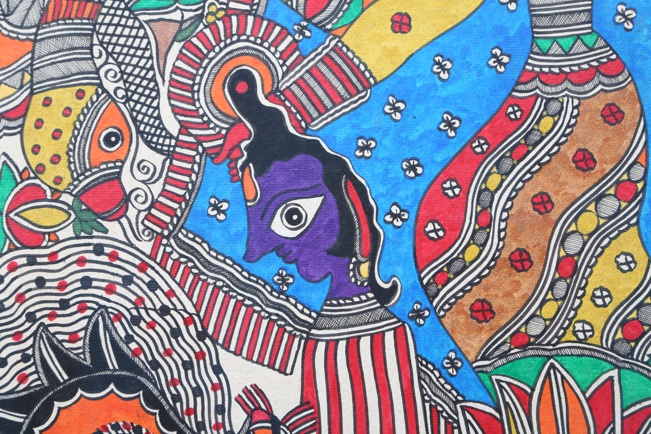 Devender Kumar Jha And Family Indian Folk Art Painting On Handmade Paper