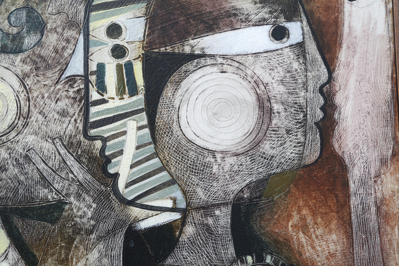 Orestes Gaulhiac Acrylic Painting On Canvas