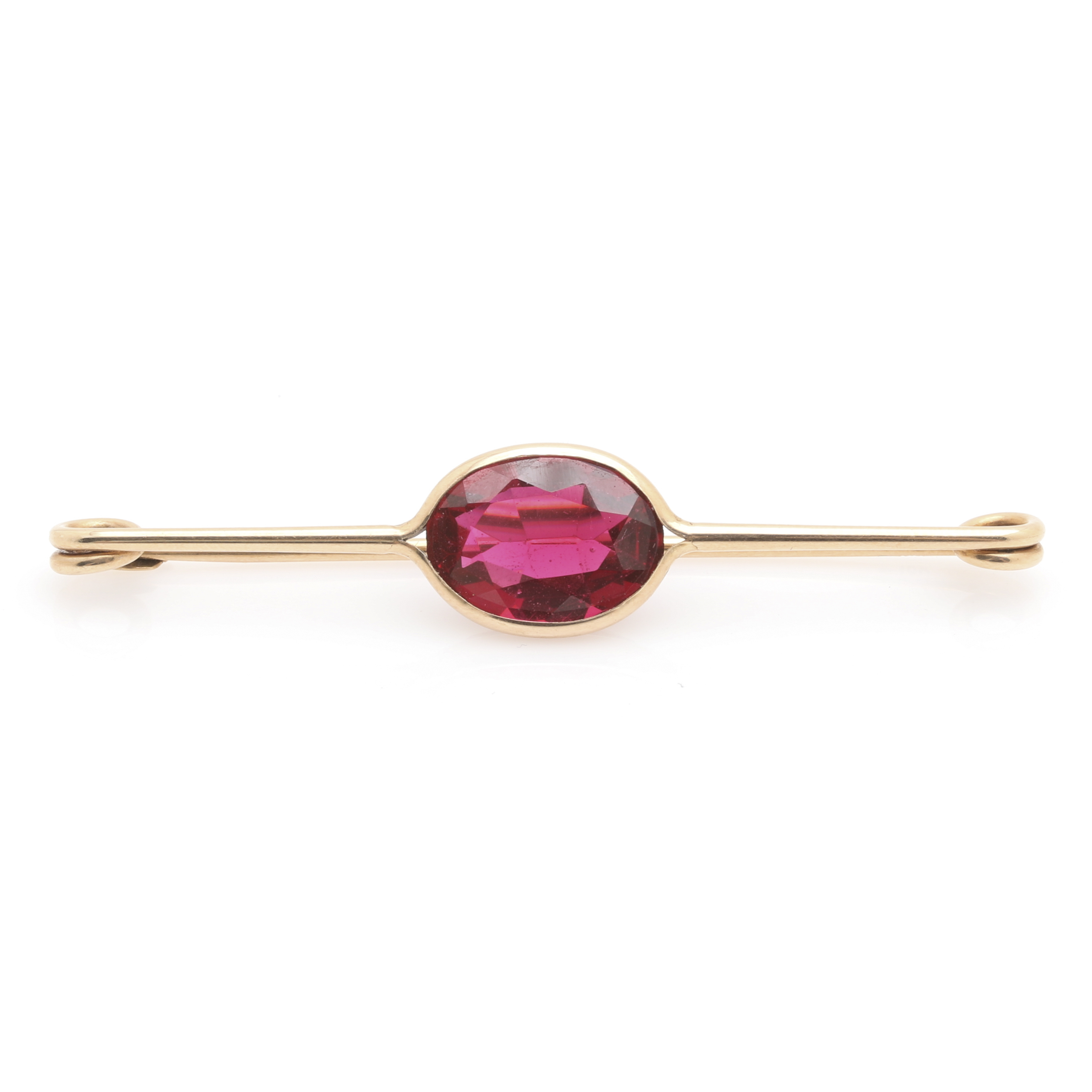 10K Yellow Gold Gemstone Brooches