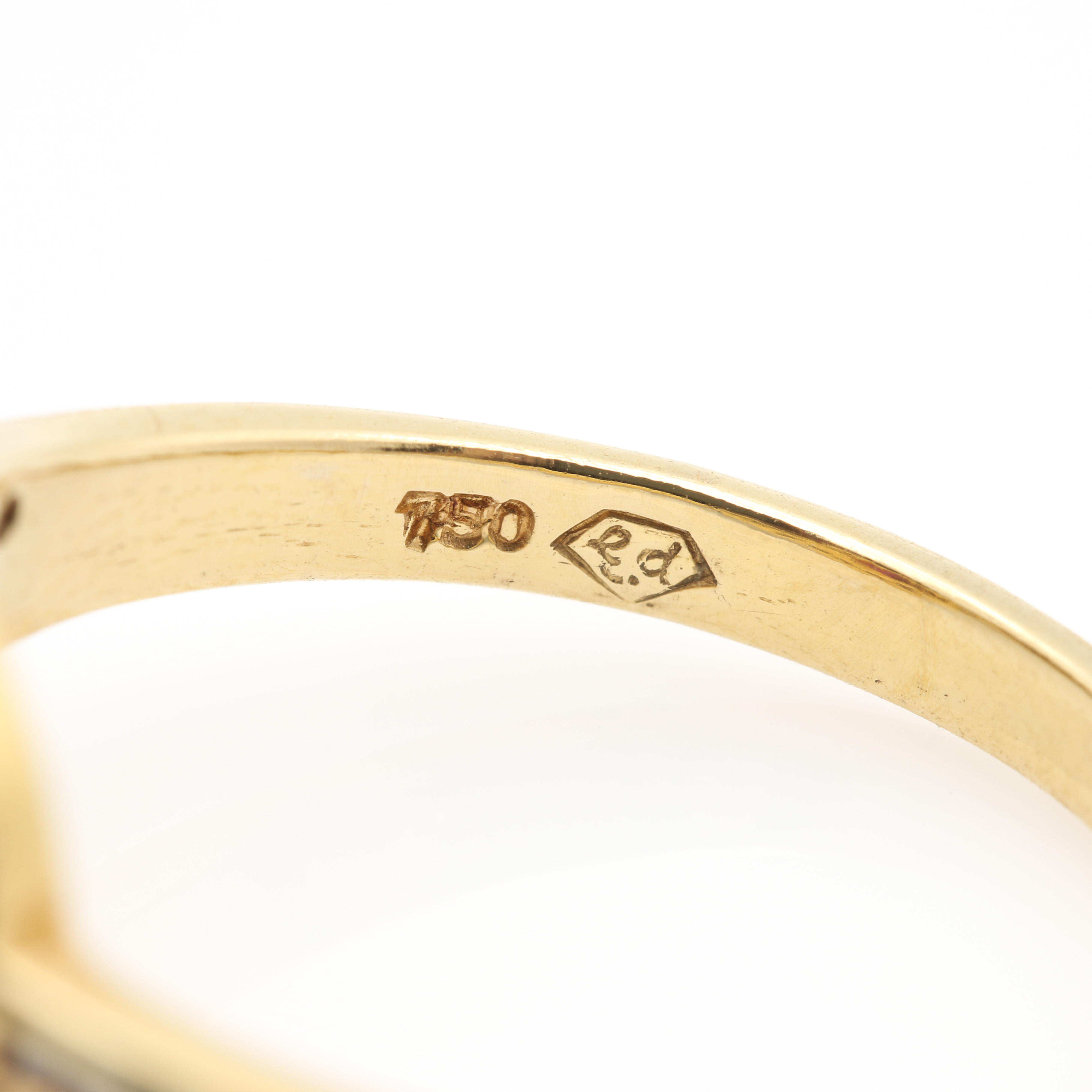 18K Yellow Gold Diamond and Ruby Ring