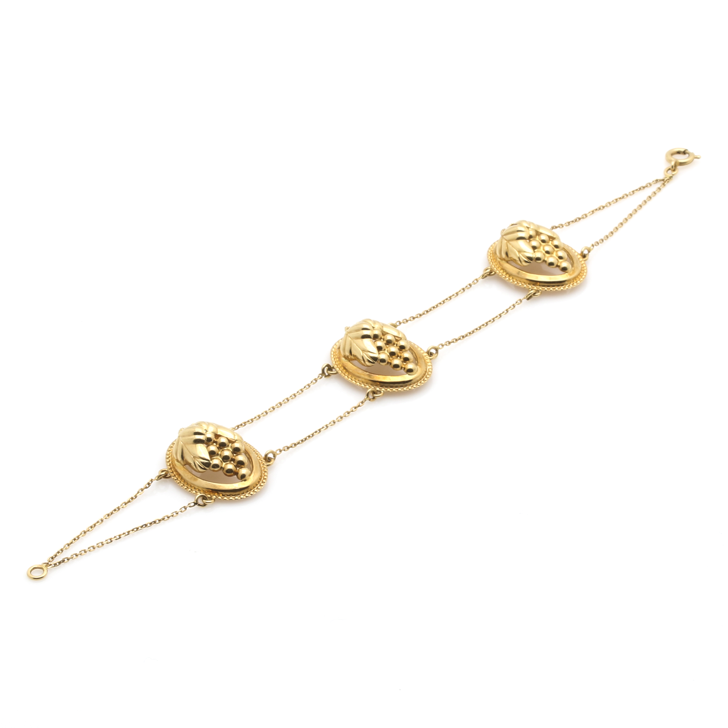18K Yellow Gold Grape Bracelet