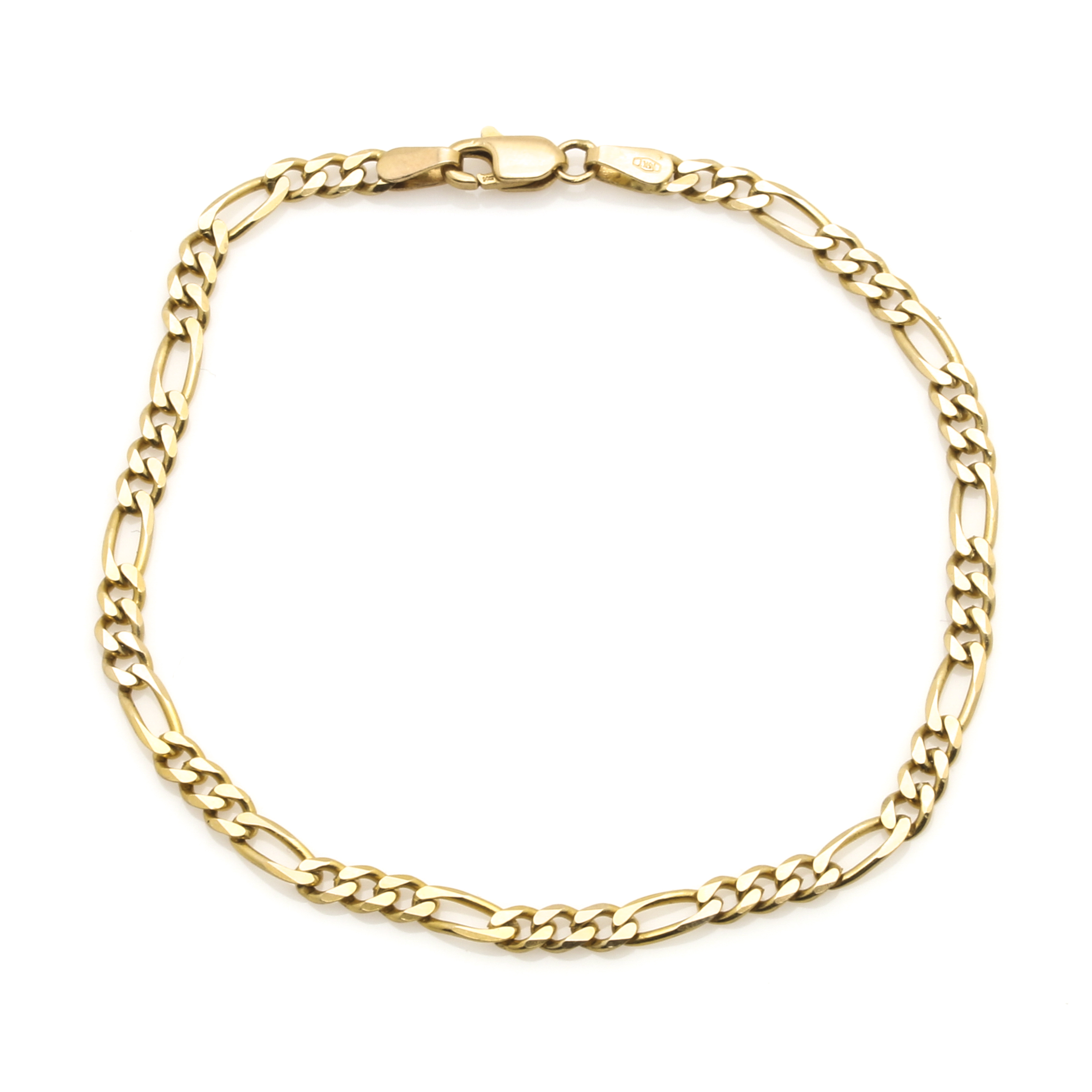 14K Yellow Gold Figaro Chain Bracelet