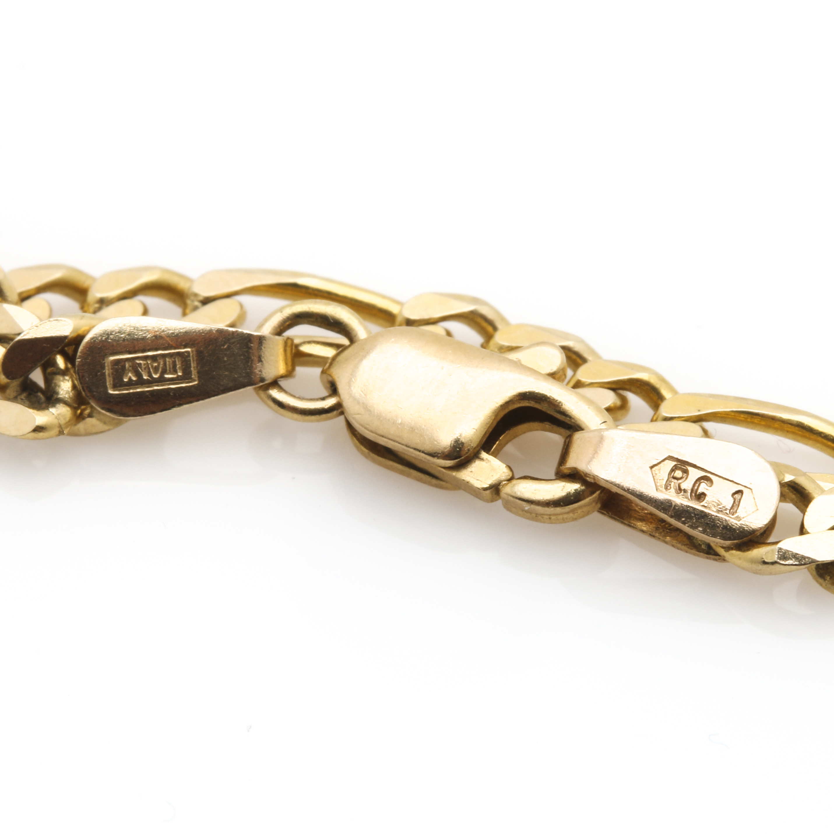 14K Yellow Gold Figaro Chain Bracelet