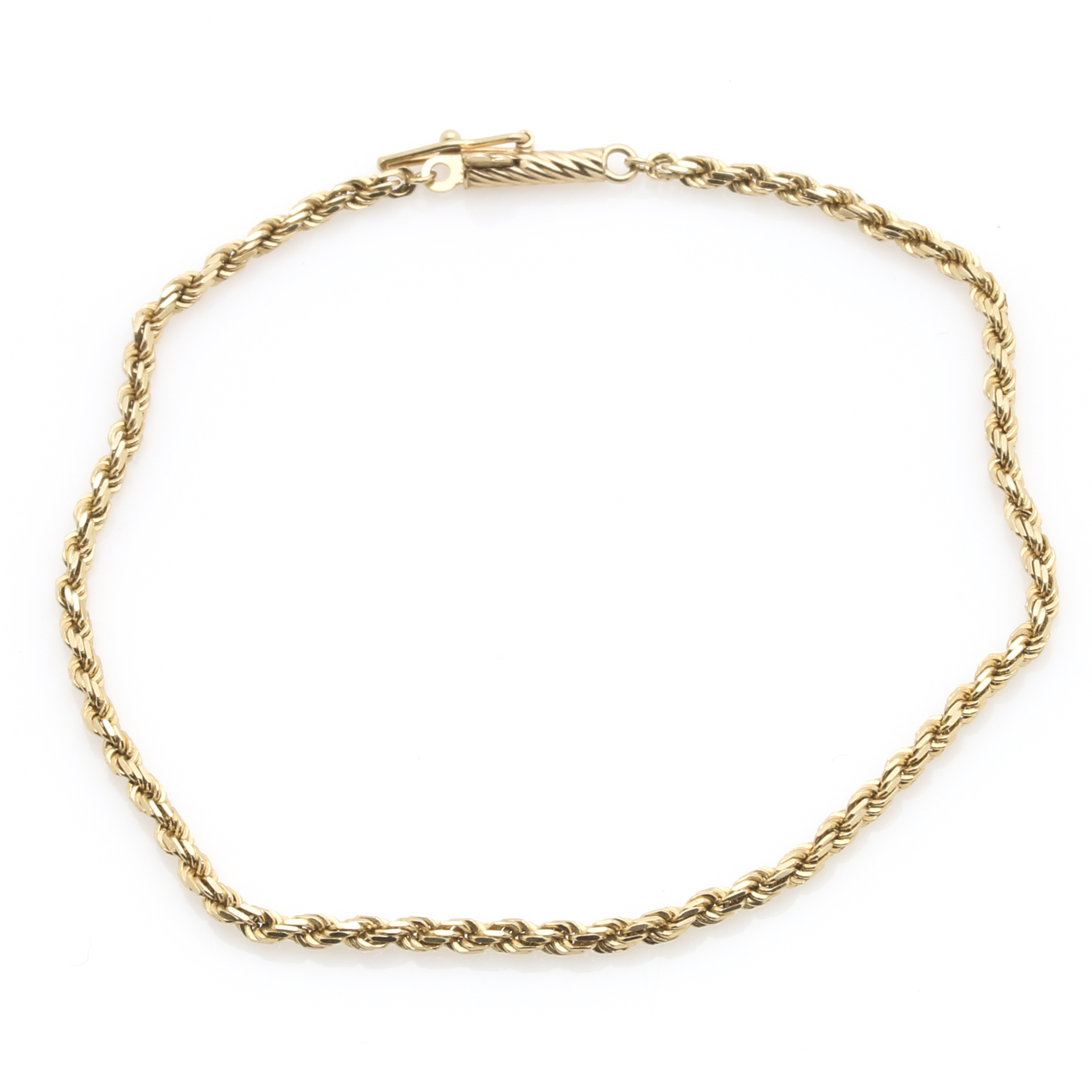 14K Yellow Gold Rope Chain Bracelet