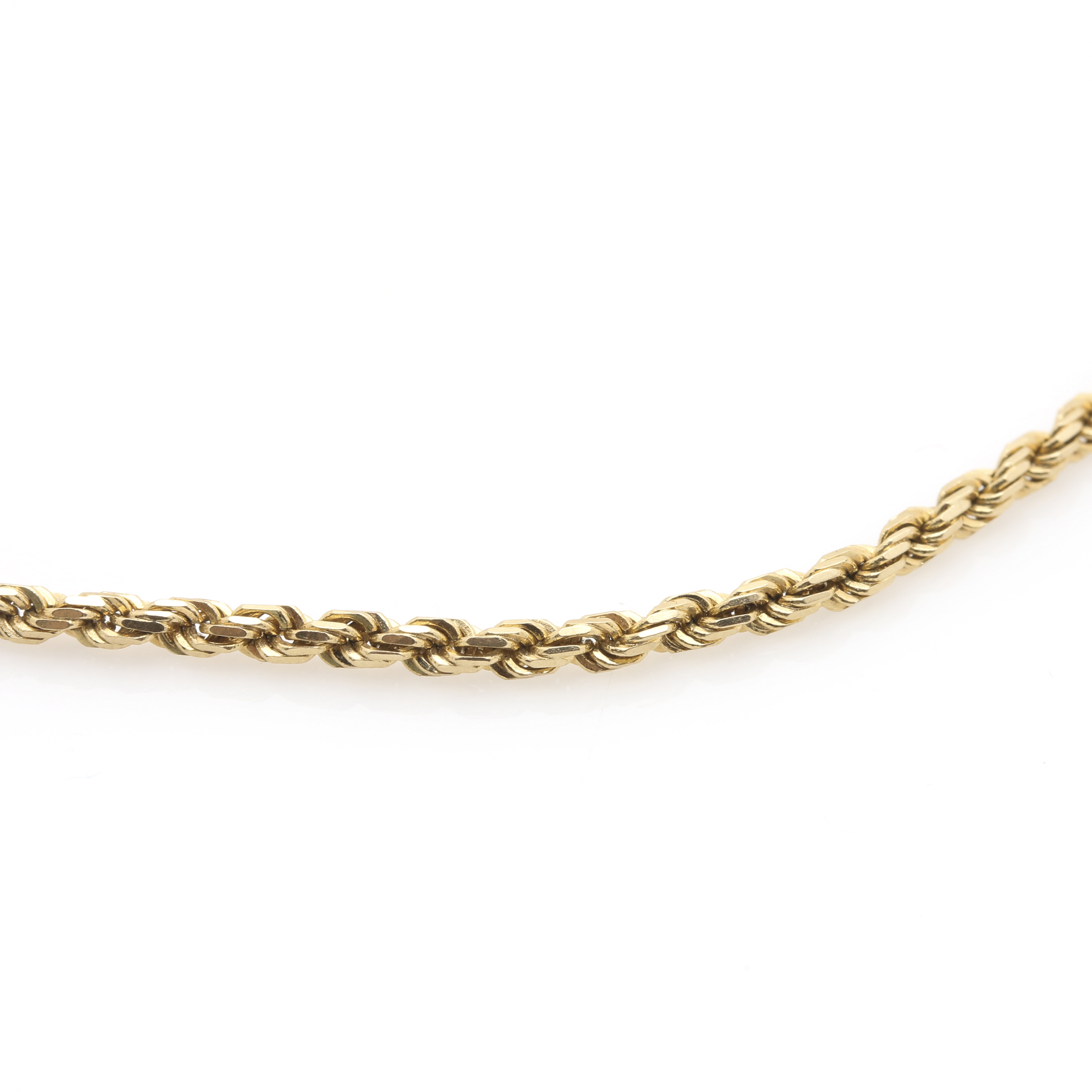 14K Yellow Gold Rope Chain Bracelet