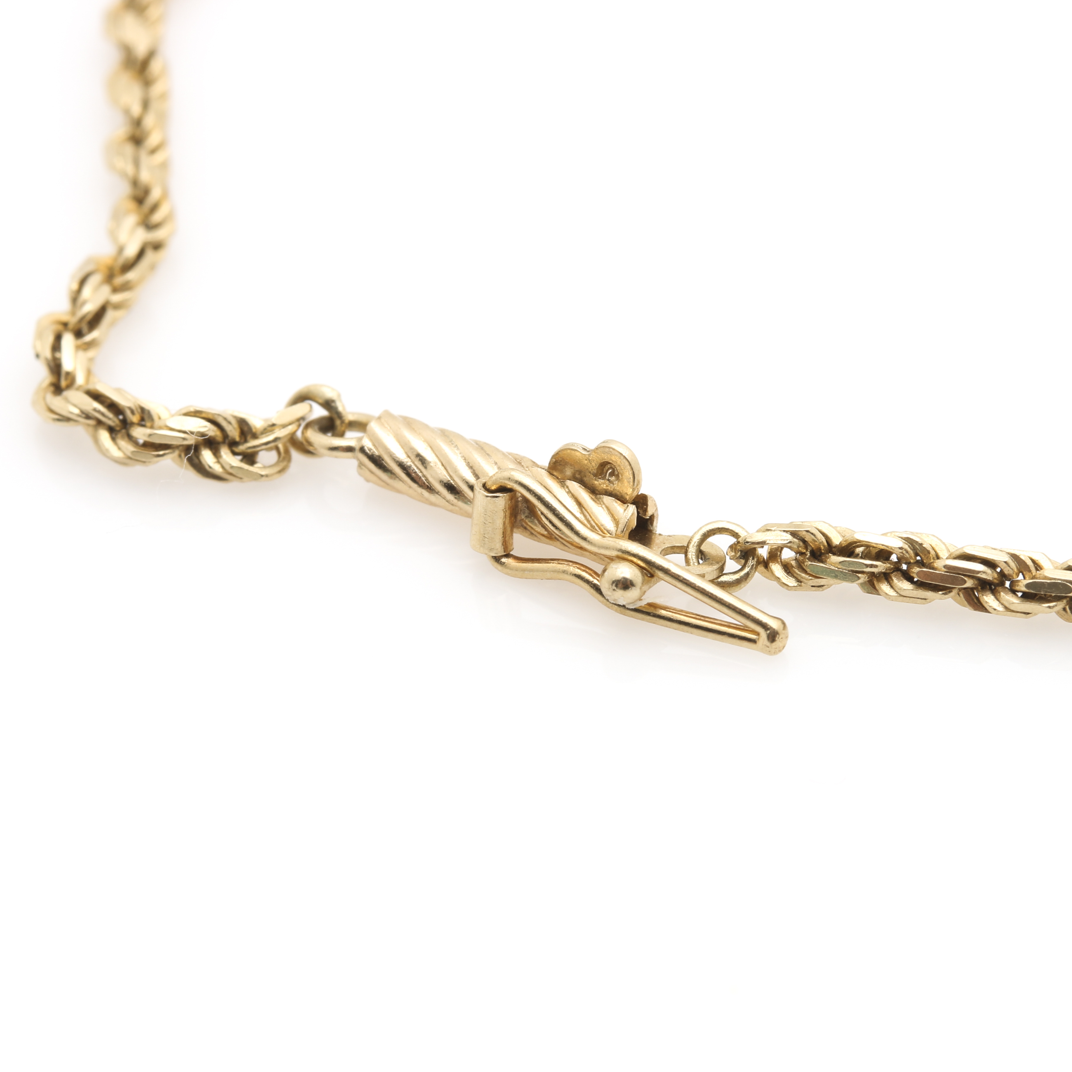 14K Yellow Gold Rope Chain Bracelet