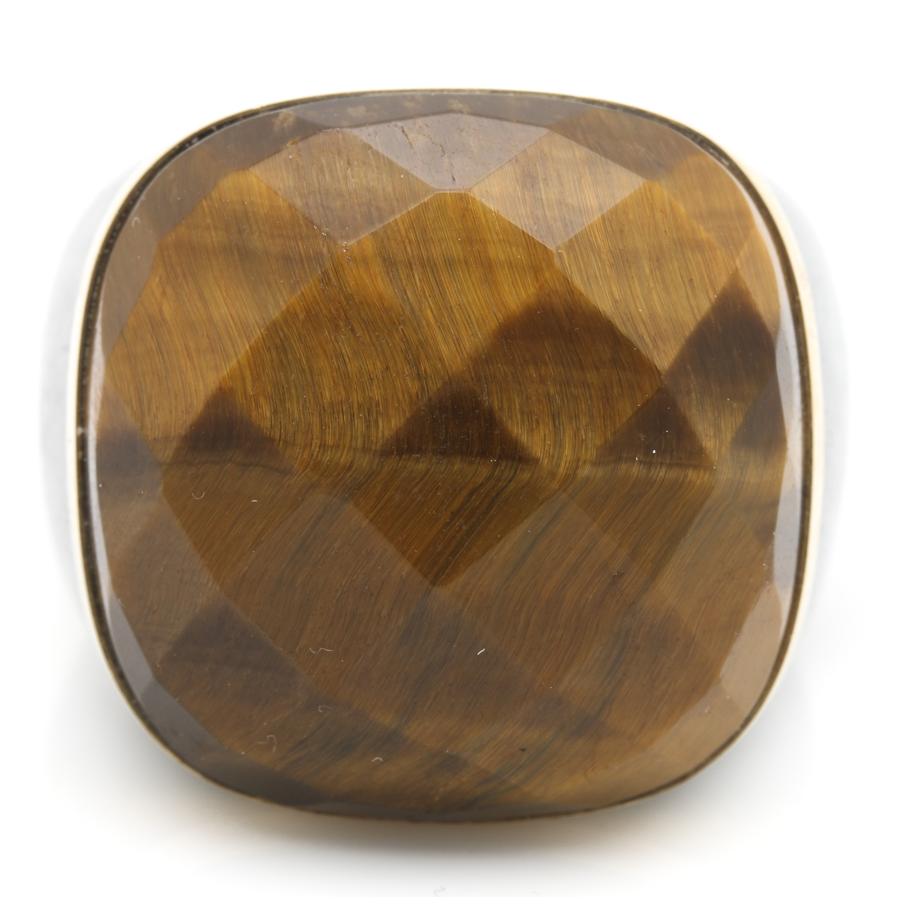 10K Yellow Gold Tiger's Eye and Agate Cocktail Ring