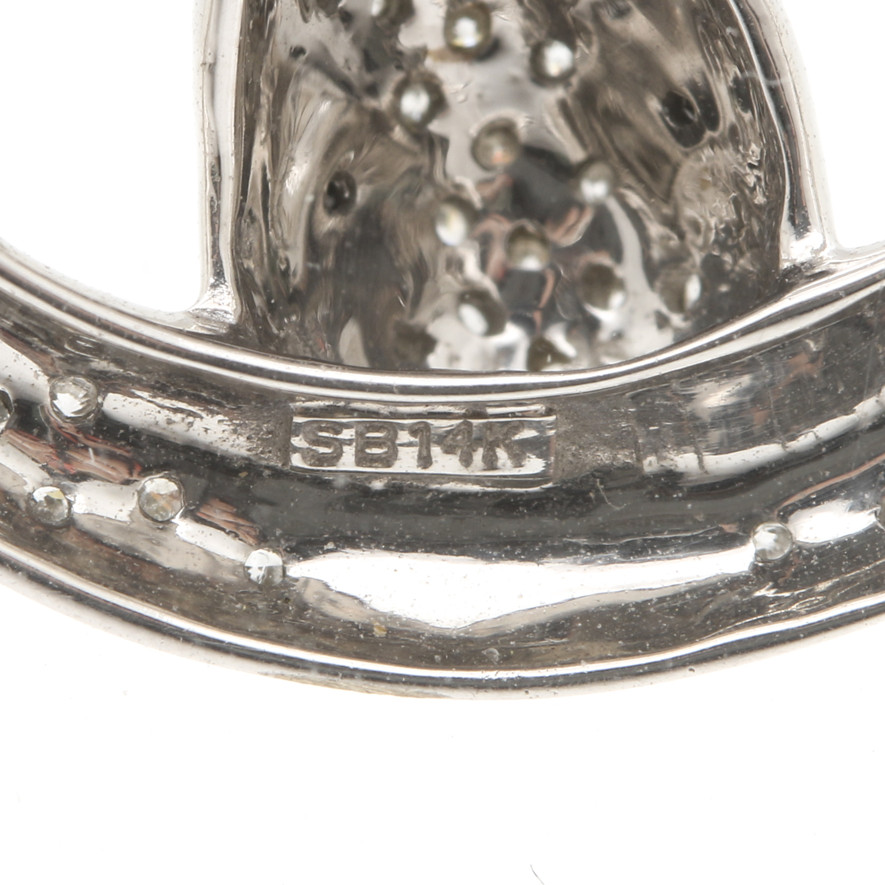 14K White Gold Diamond Serpent Pendant Necklace