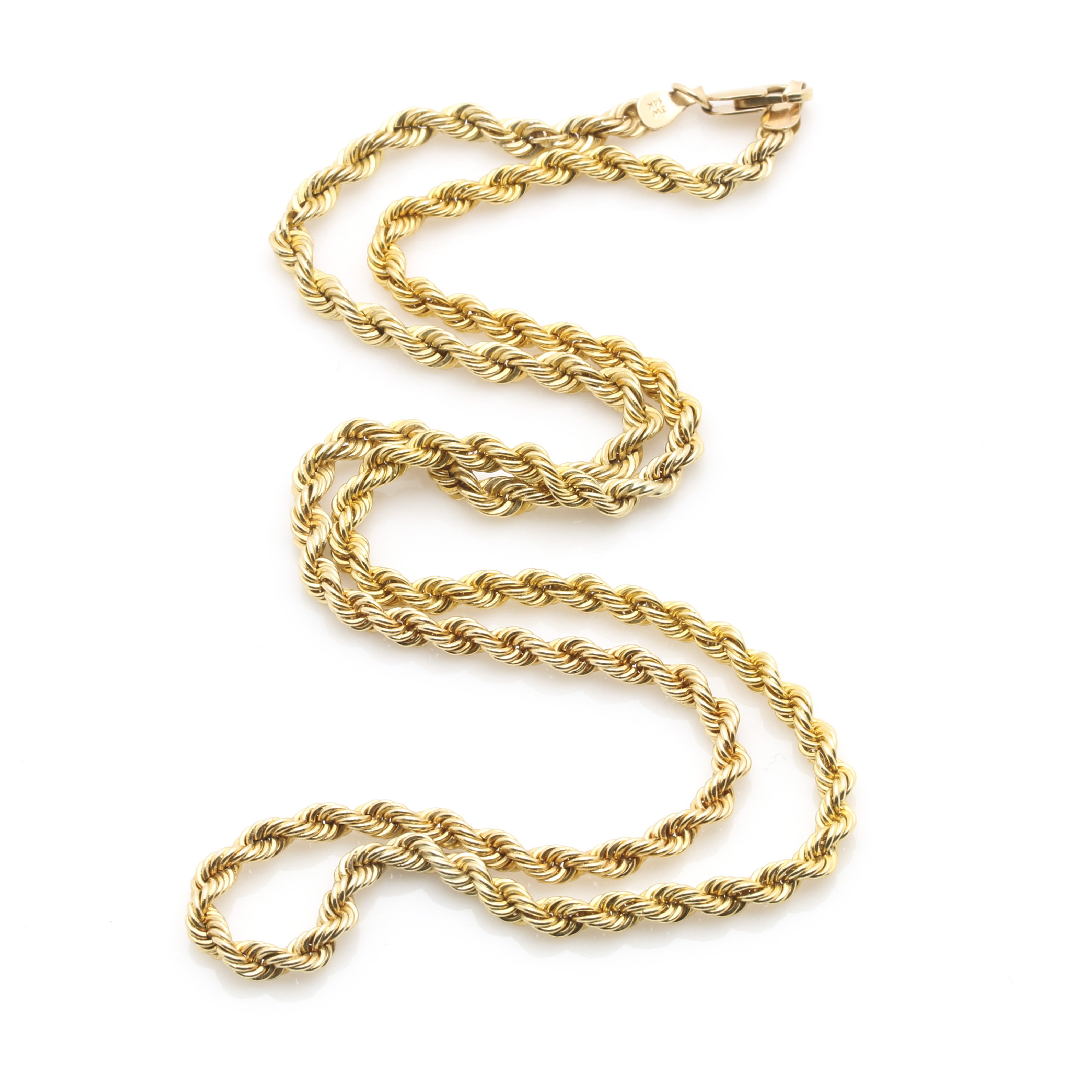 14K Yellow Gold Rope Chain Necklace