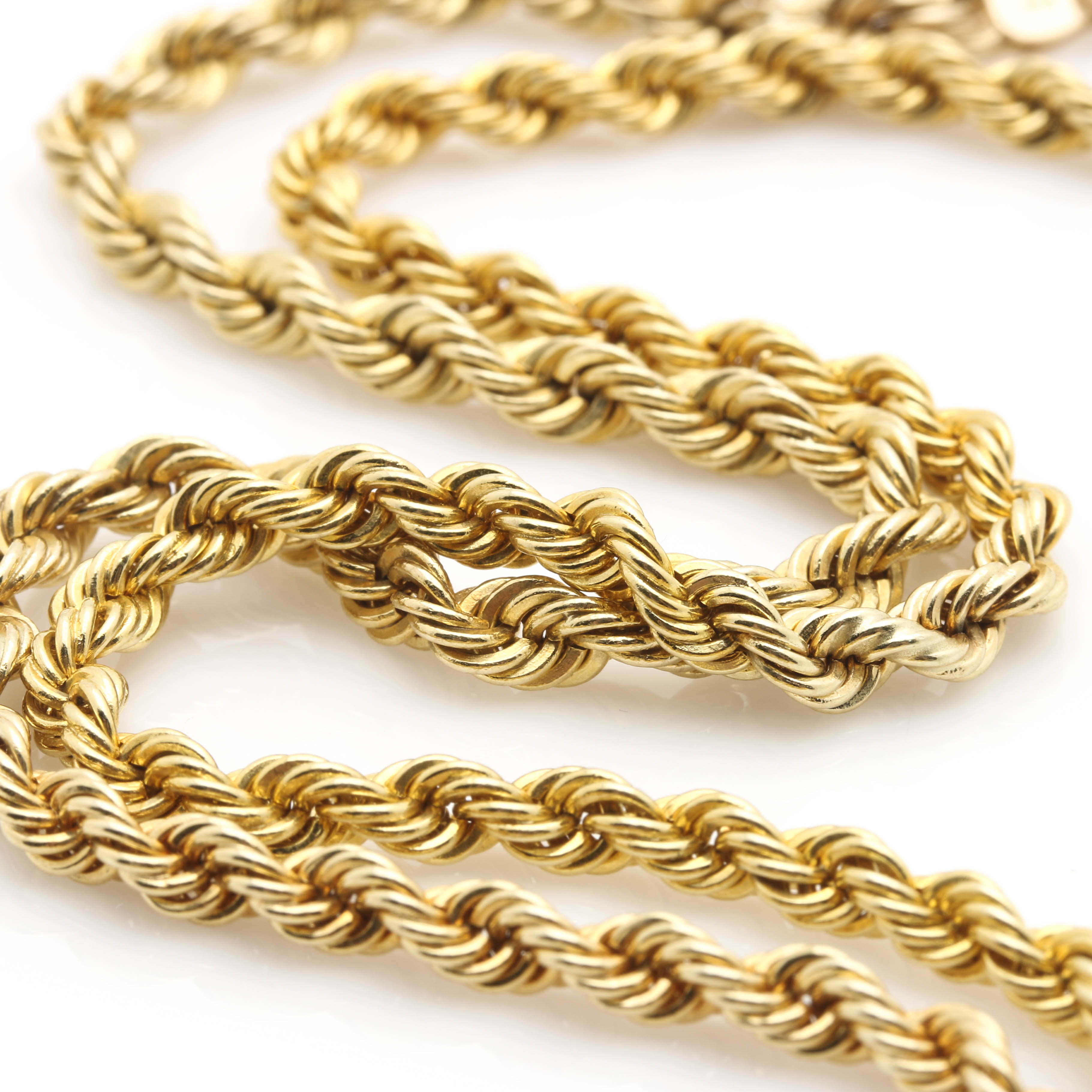 14K Yellow Gold Rope Chain Necklace