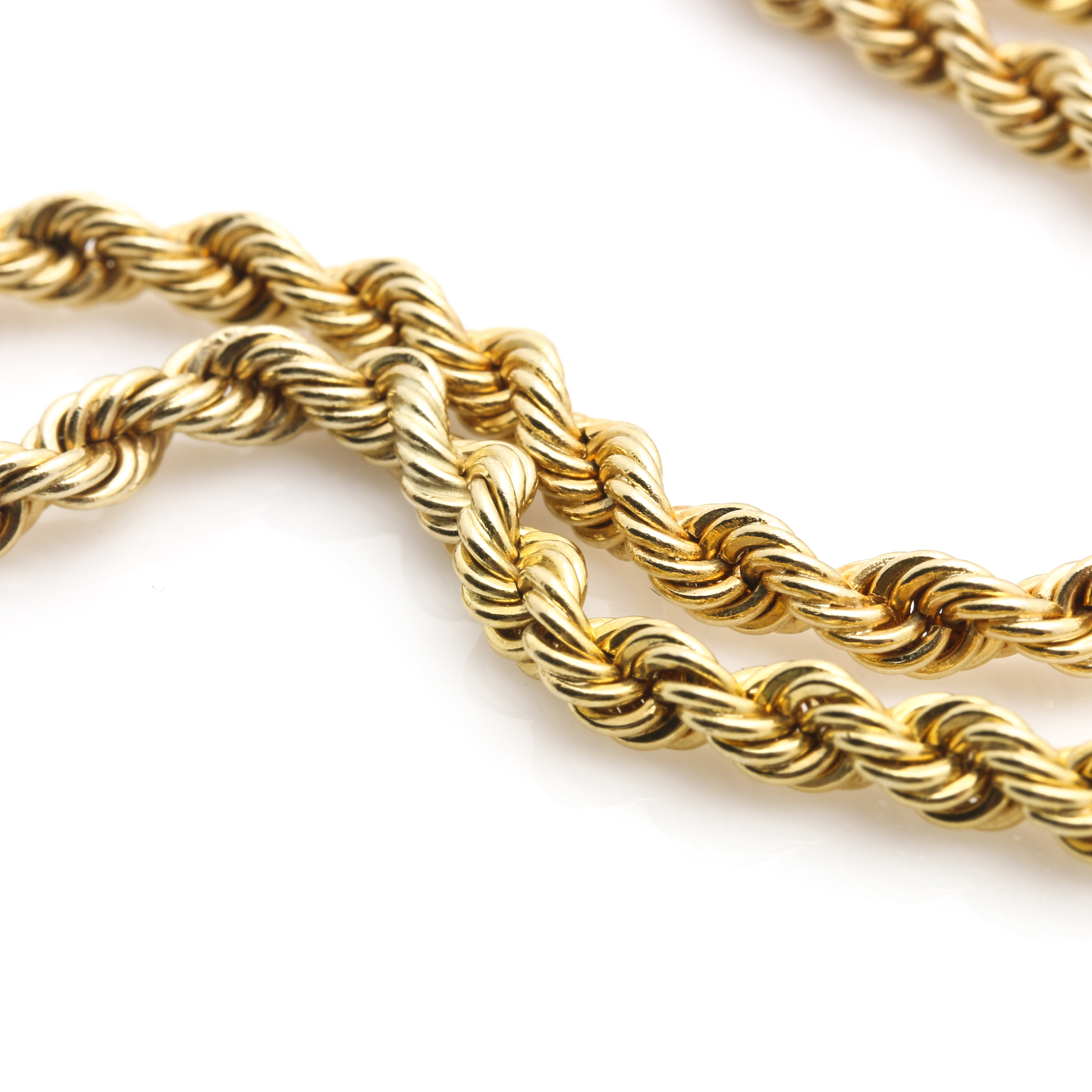 14K Yellow Gold Rope Chain Necklace
