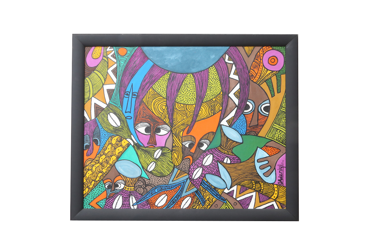 O. Adeniyi Original Abstract Acrylic Painting On Canvas