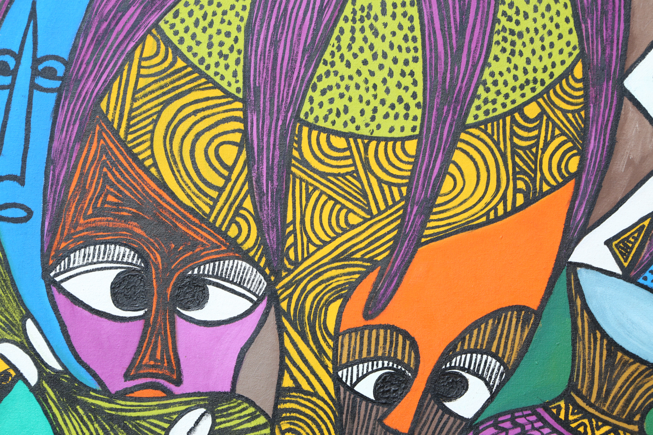 O. Adeniyi Original Abstract Acrylic Painting On Canvas