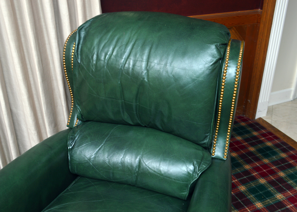 Vintage Green Leather Recliner